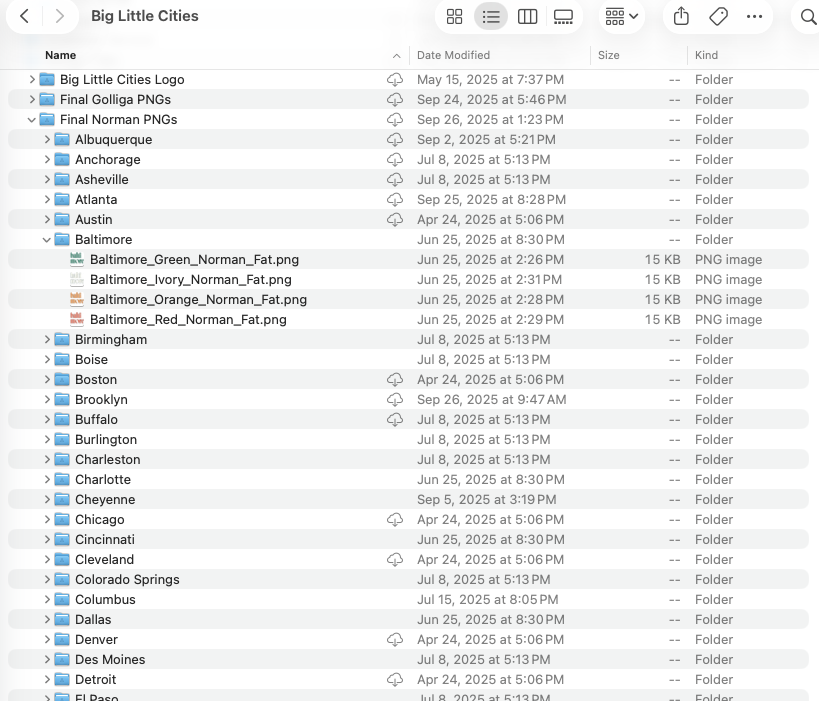 Big Little Cities design folder
