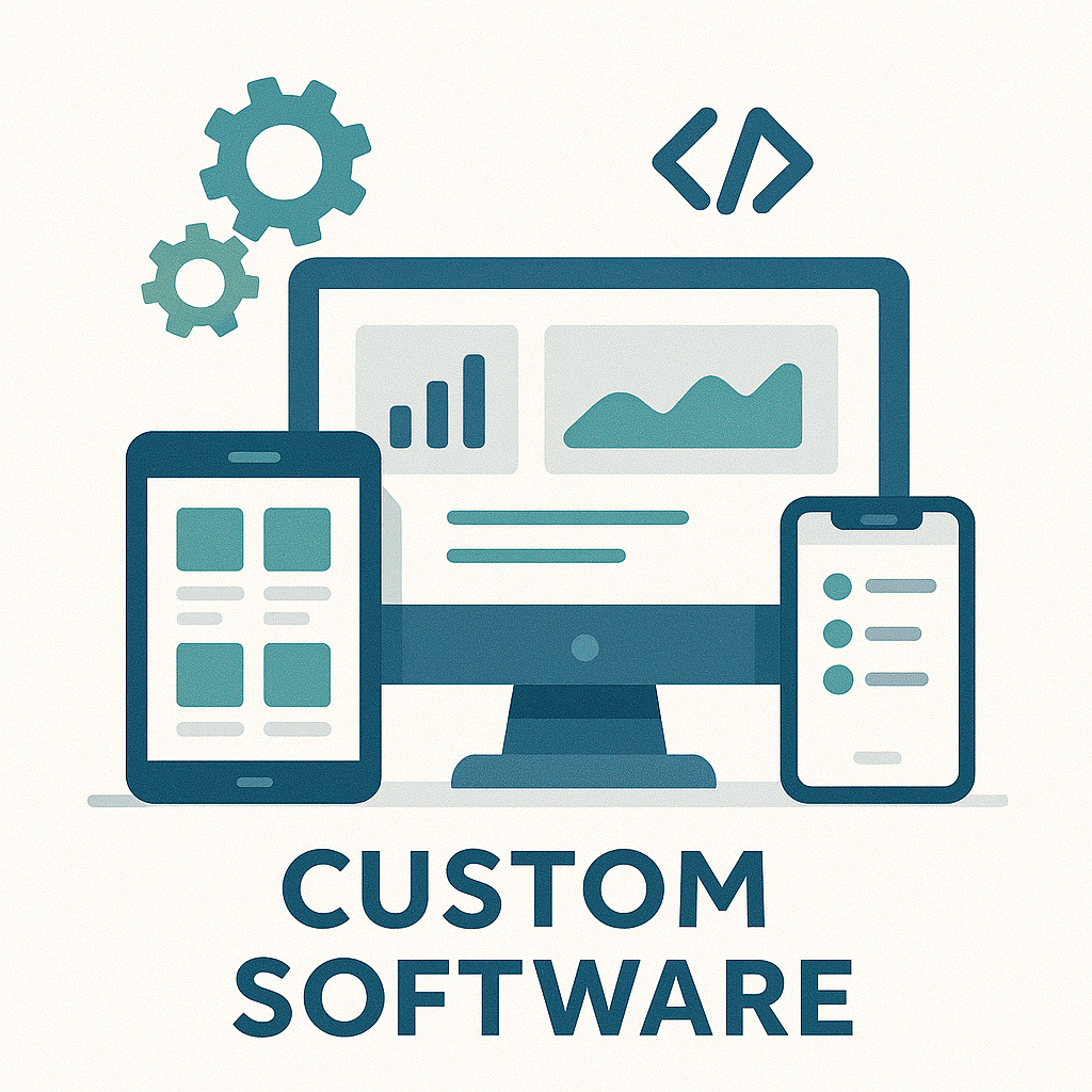 Custom software development illustration